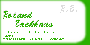 roland backhaus business card